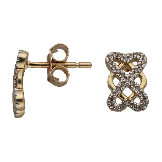 9ct Gold 0.15ct Diamond Alternative Earrings