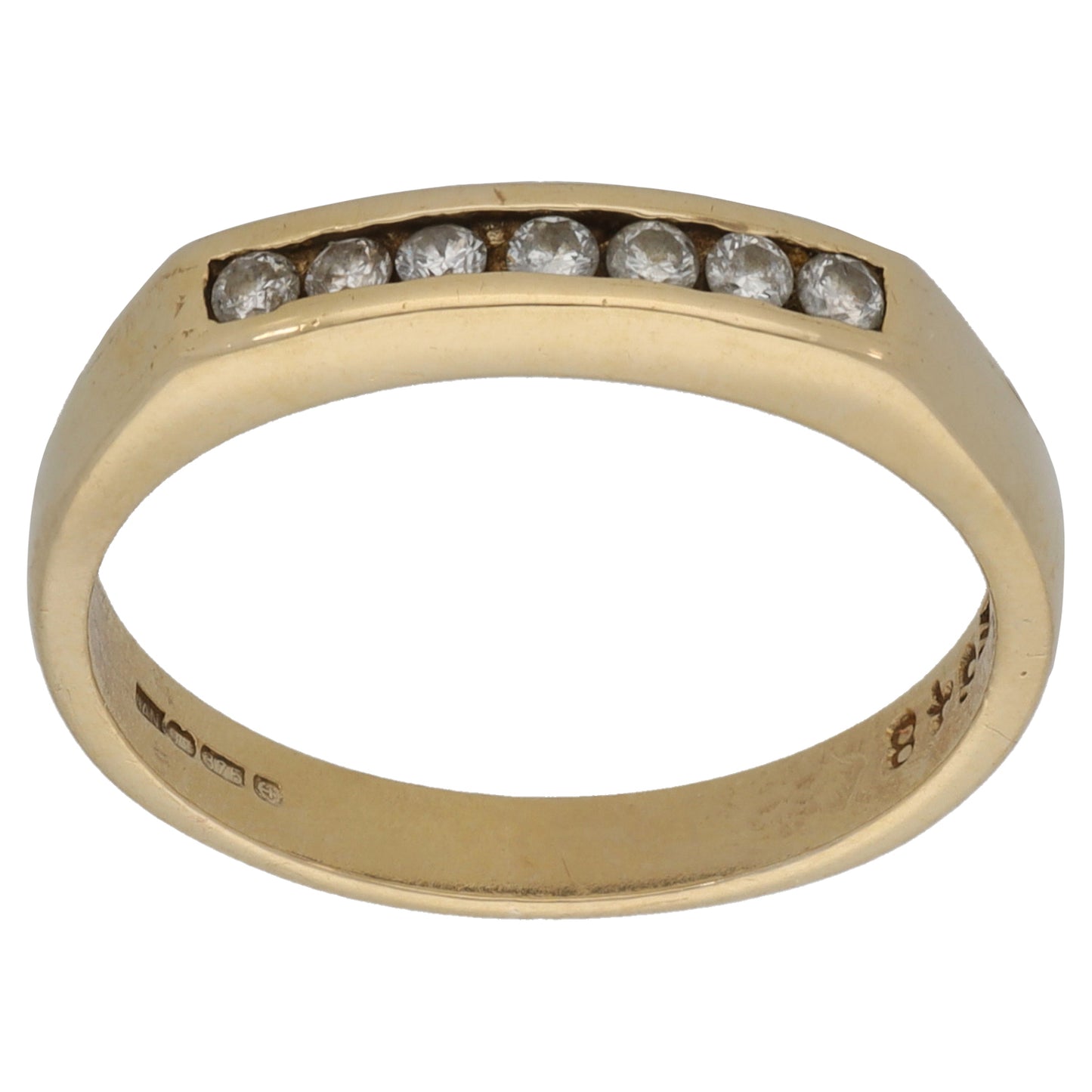 9ct Gold 0.14ct Diamond Half Eternity Ring Size O