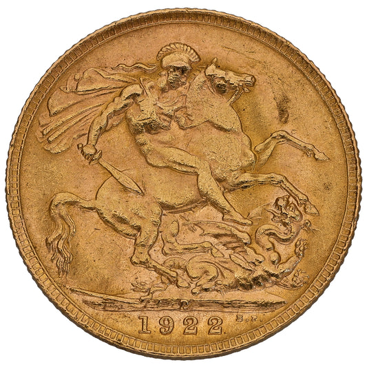 22ct Gold King George V Full Sovereign Coin 1922