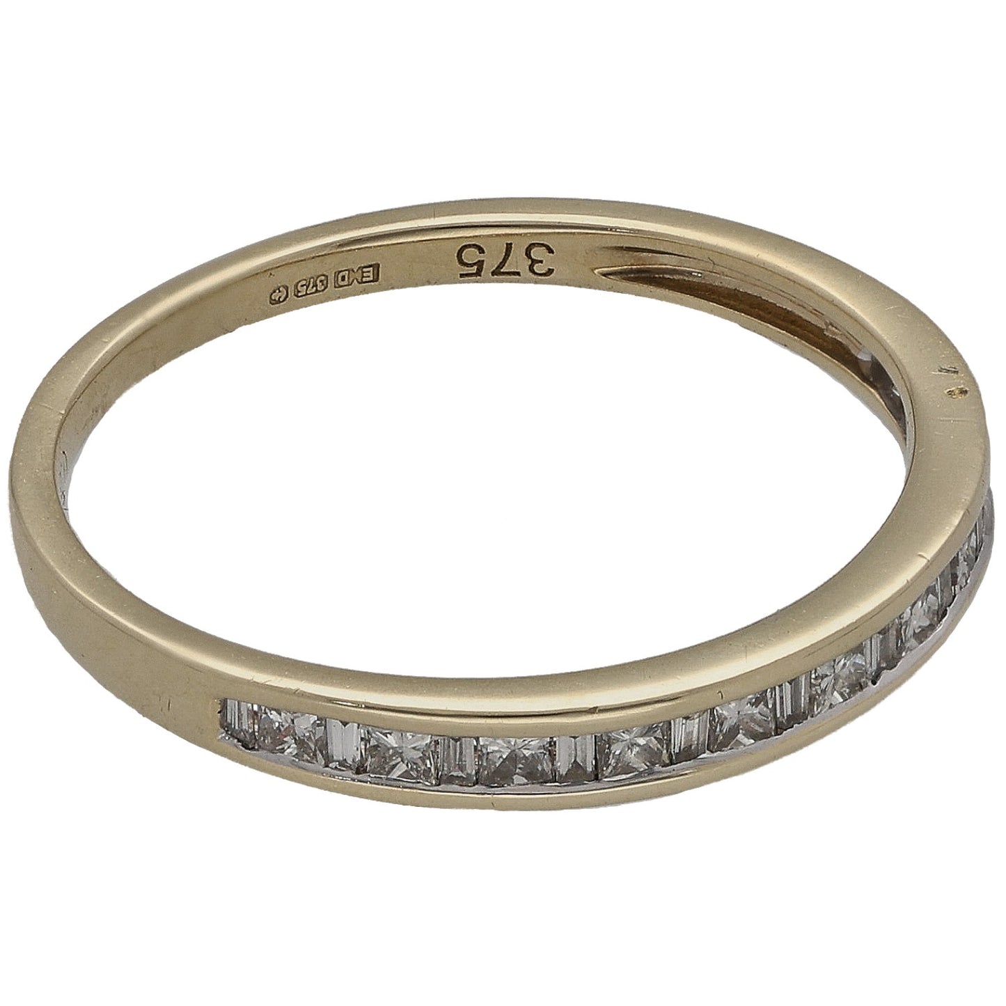 9ct Gold 0.25ct Diamond Half Eternity Ring Size M
