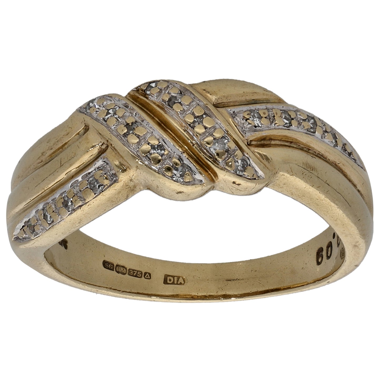 9ct Gold 0.09ct Diamond Dress/Cocktail Ring Size N
