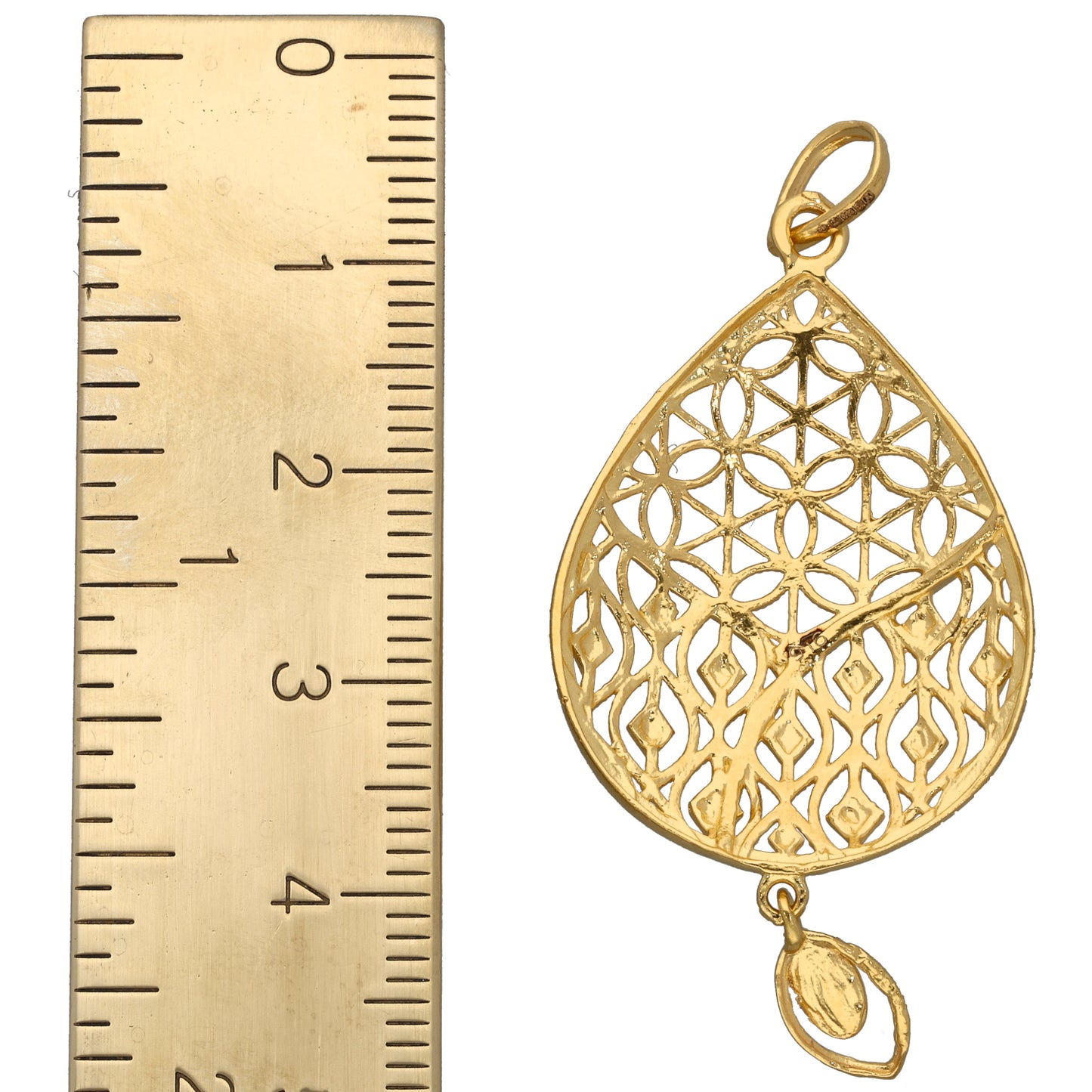 New 22ct Gold Teardrop Dangle Pendant