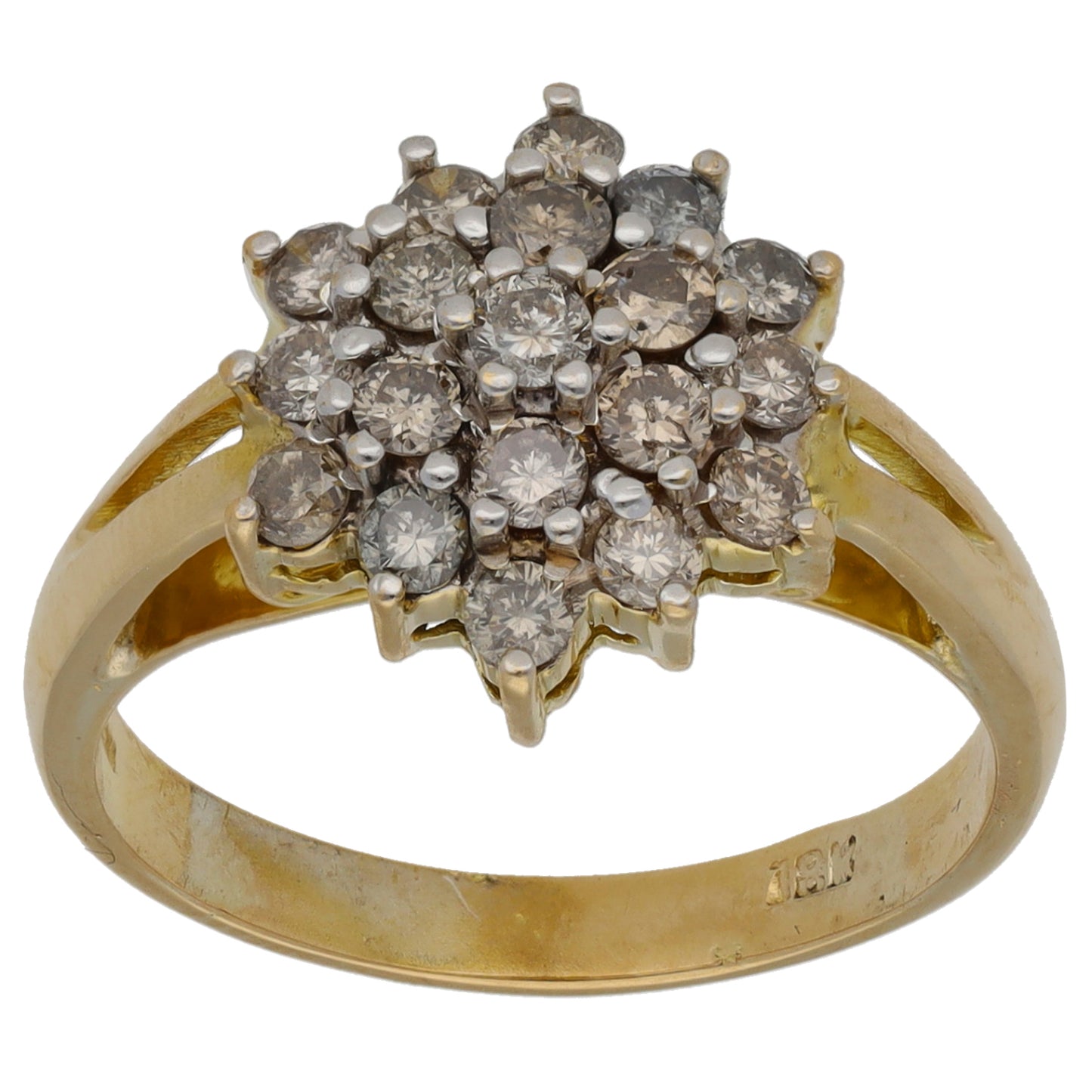 9ct Gold 0.38ct Diamond Cluster Ring Size L