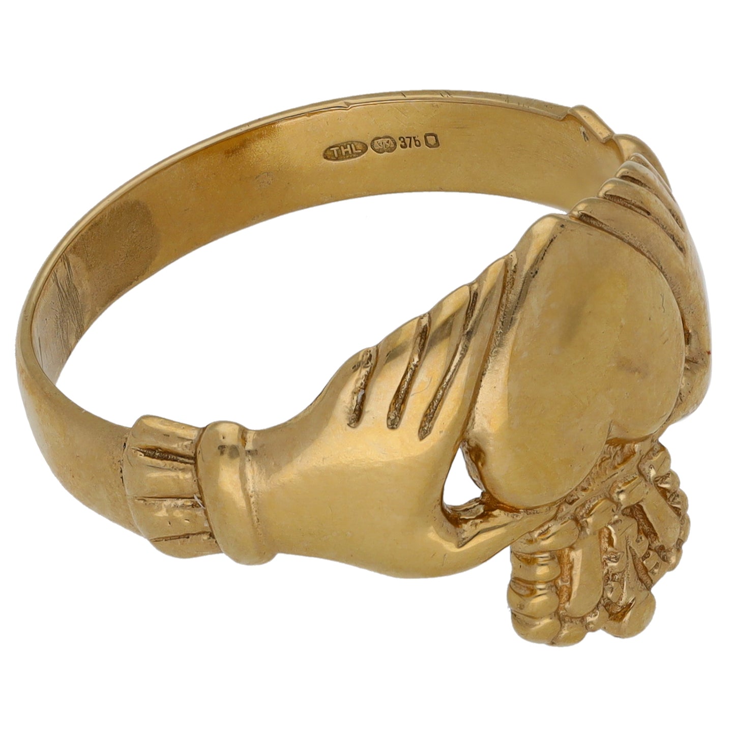 9ct Gold Claddagh Ring Size U