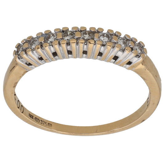 9ct Gold 0.20ct Diamond Half Eternity Ring Size M