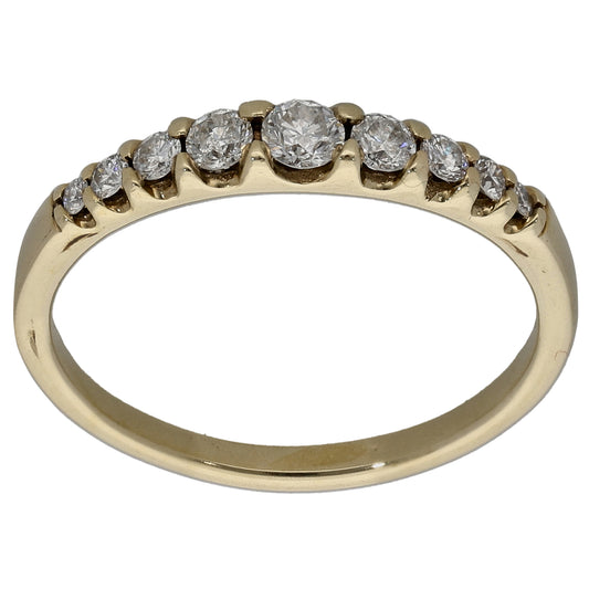 9ct Gold 0.33ct Diamond Half Eternity Ring Size N