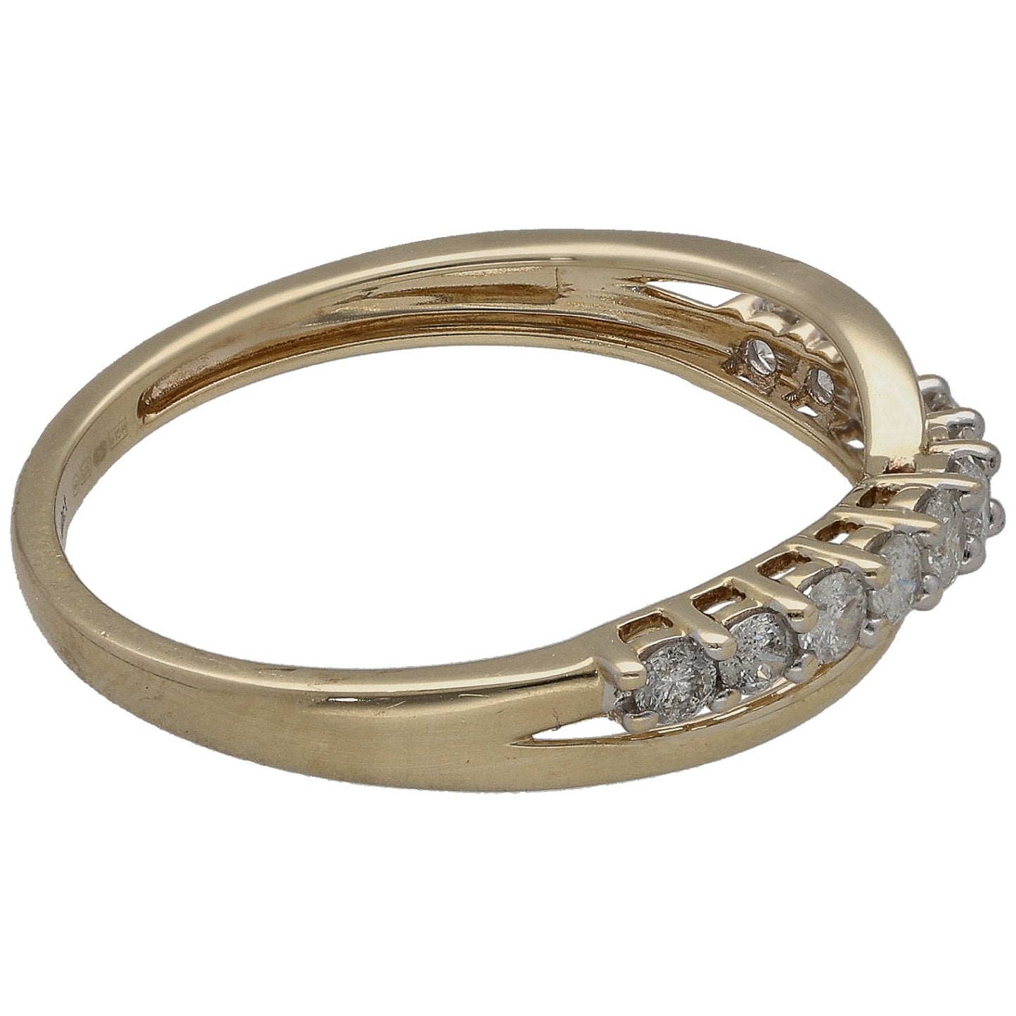 9ct Gold 0.40ct Diamond Half Eternity Ring Size P