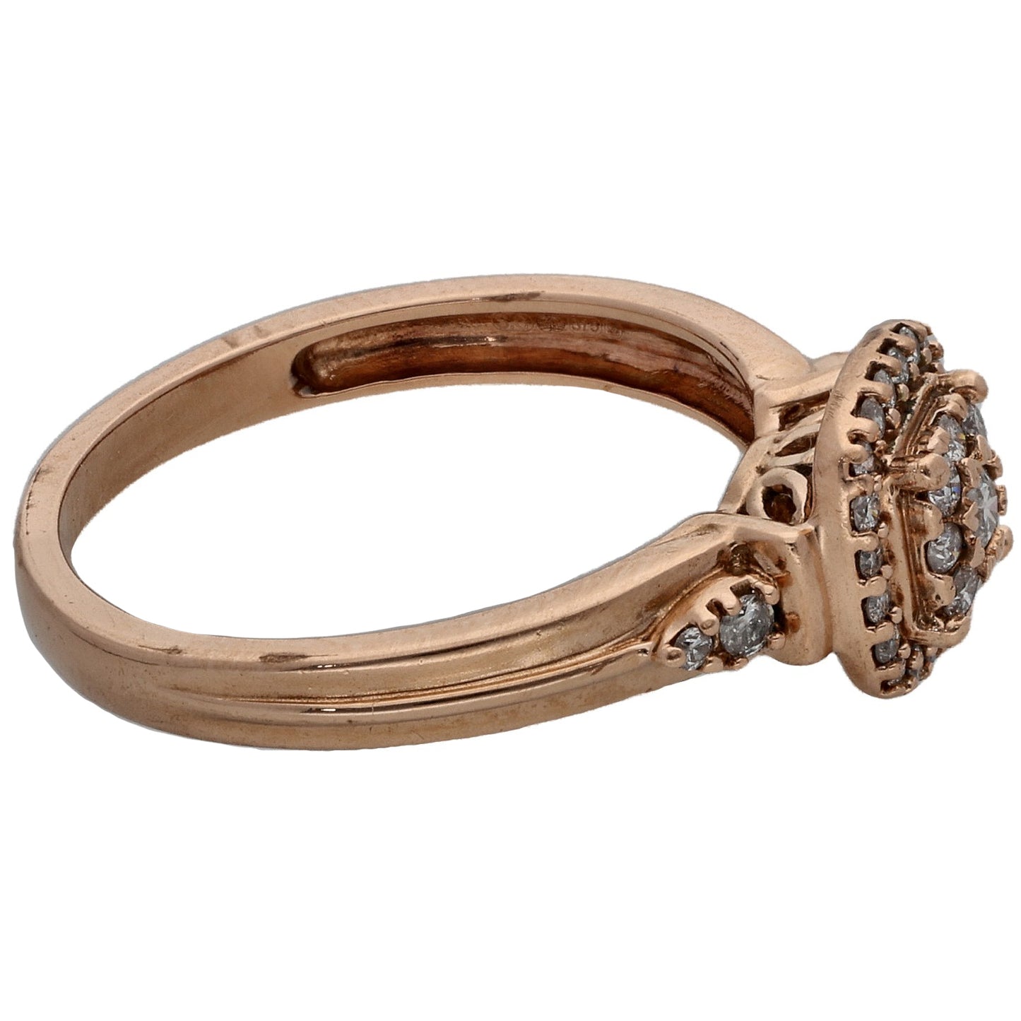 9ct Rose Gold 0.26ct Diamond Cluster Ring Size M