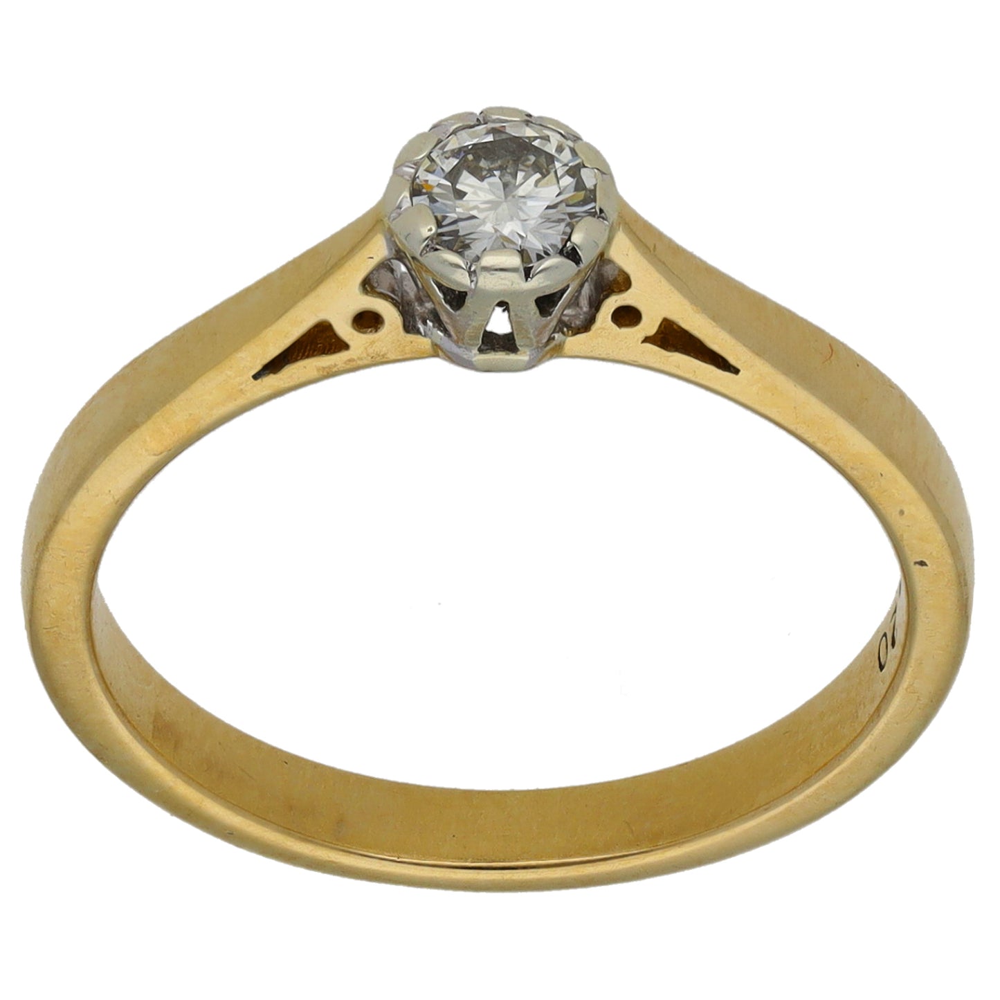 9ct Gold 0.20ct Diamond Solitaire Ring Size O