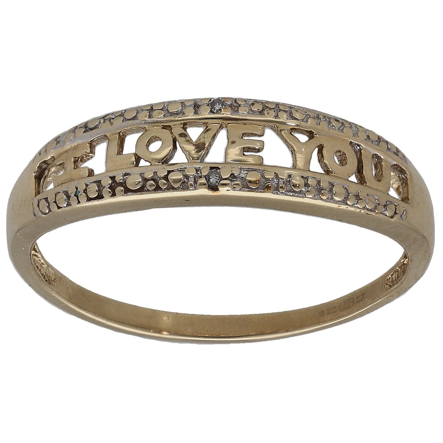 9ct Gold 0.01ct Diamond Alternative Ring Size M