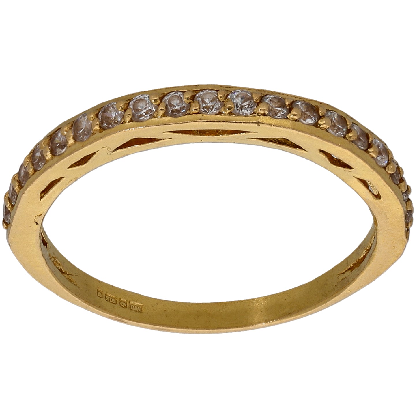 22ct Gold Cubic Zirconia Half Eternity Ring Size P