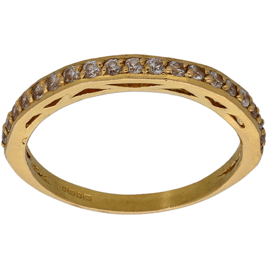 22ct Gold Cubic Zirconia Half Eternity Ring Size P