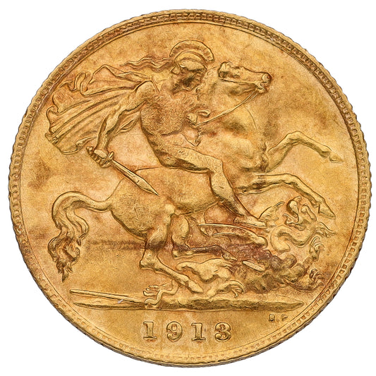 22ct Gold King George V Half Sovereign Coin 1913