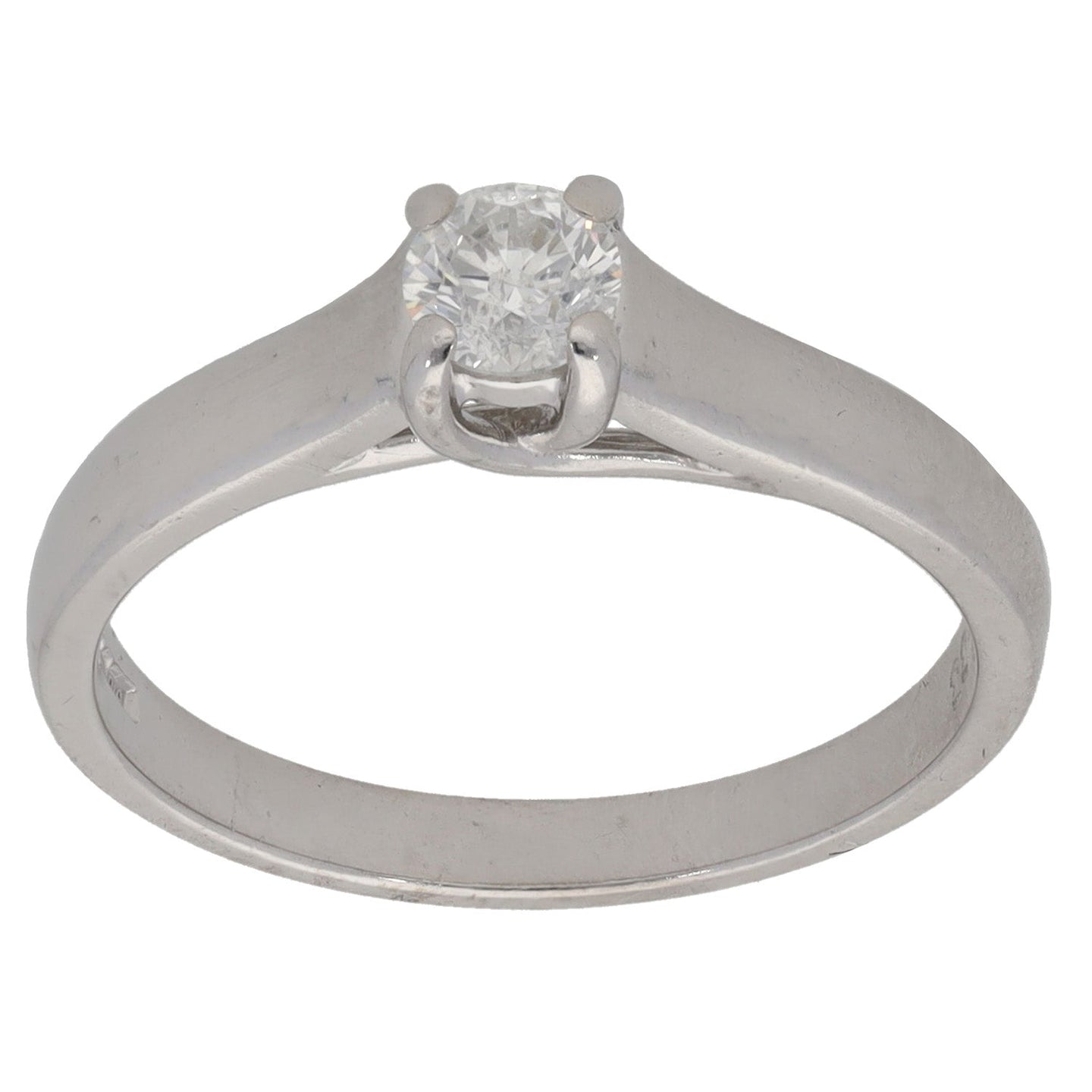 18ct White Gold 0.33ct Diamond Solitaire Ring Size O