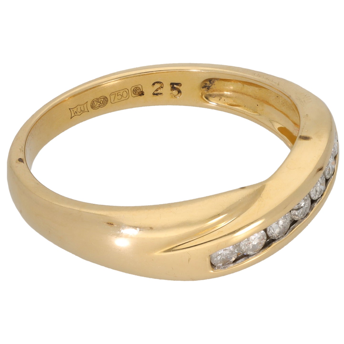 18ct Gold 0.25ct Diamond Half Eternity Ring Size Q