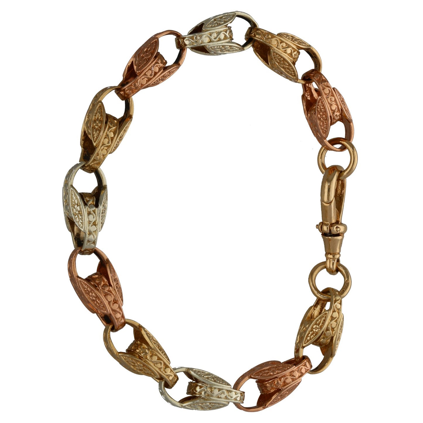 9ct Tri-Colour Gold Tulip Bracelet