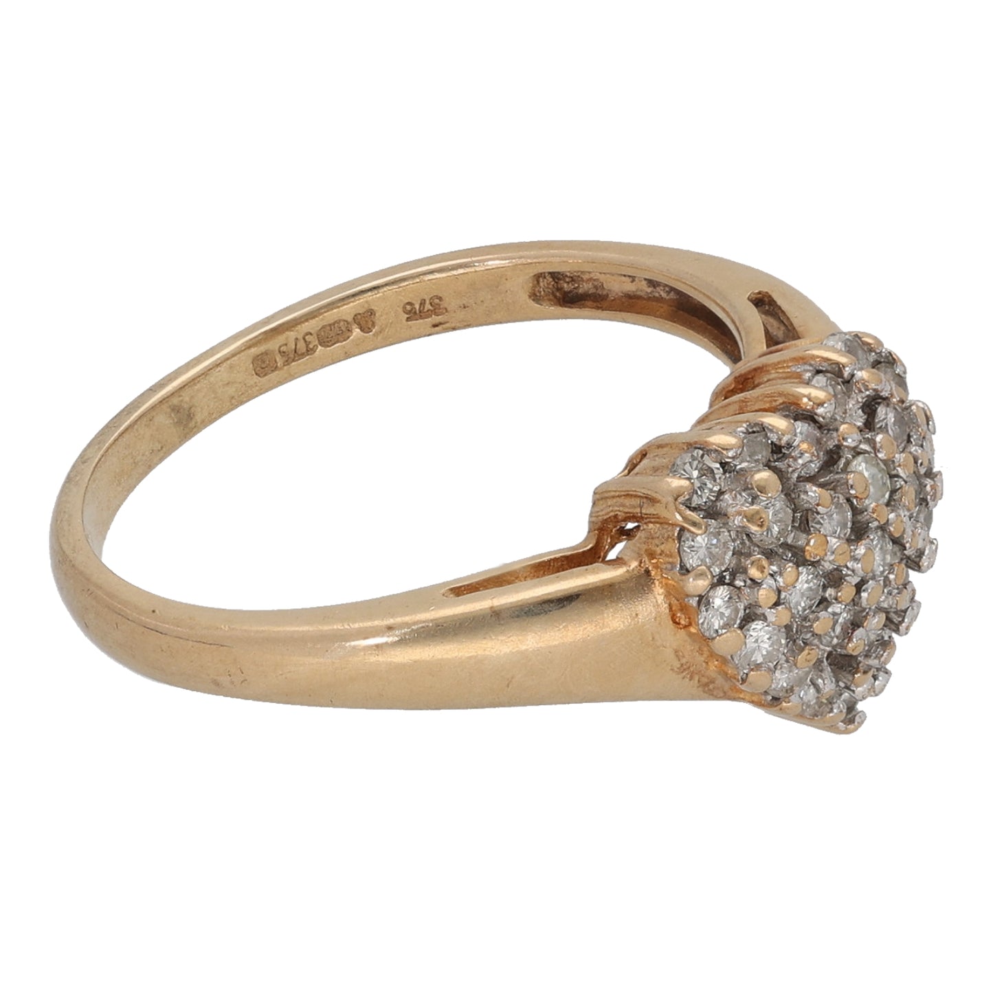 9ct Gold 0.25ct Diamond Cluster Ring Size L