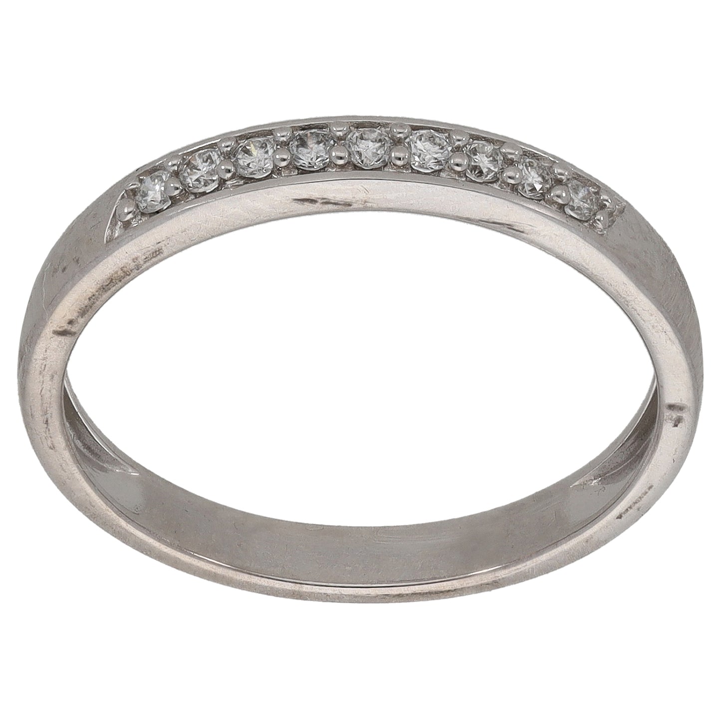 18ct White Gold 0.09ct Diamond Half Eternity Ring Size N