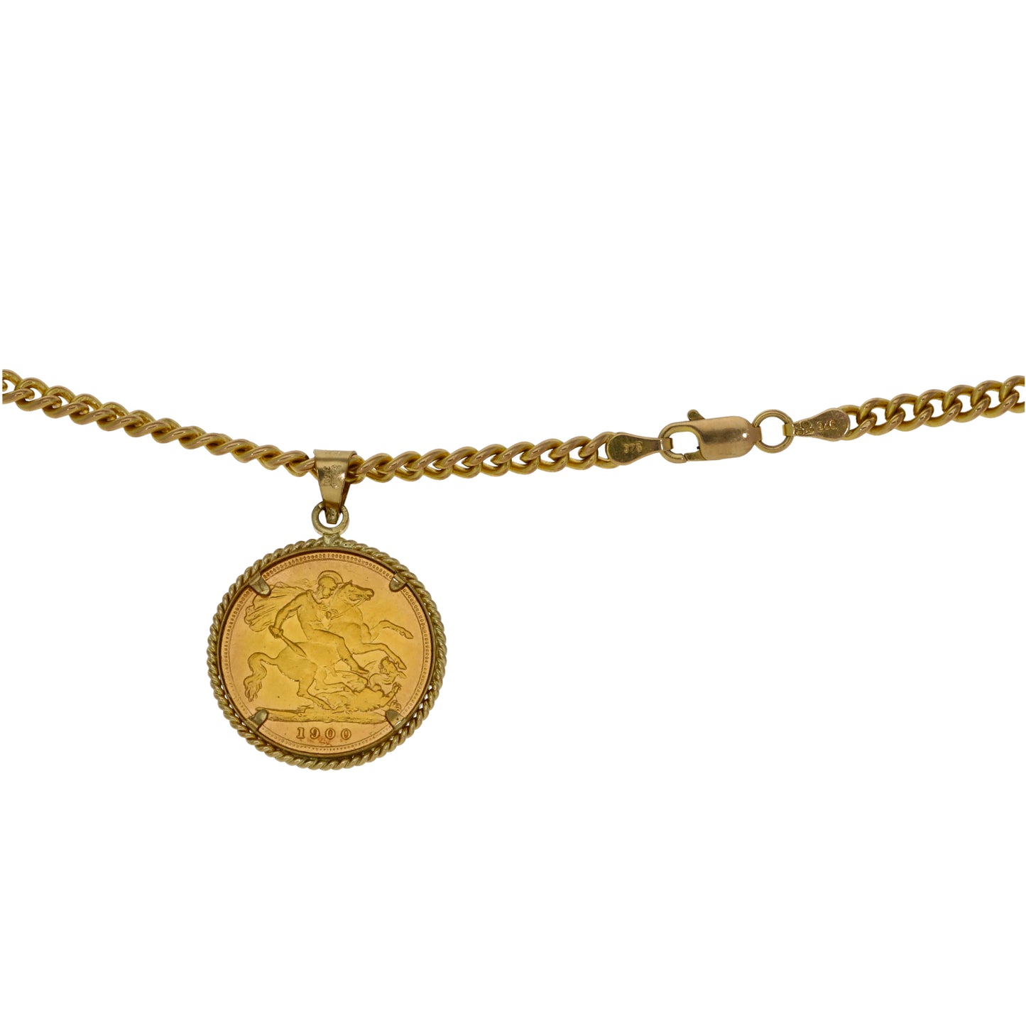 9ct Gold Half Sovereign Coin Pendant With Chain