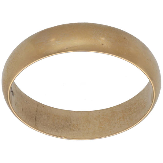 Plain 9ct gold wedding ring, smooth band profile