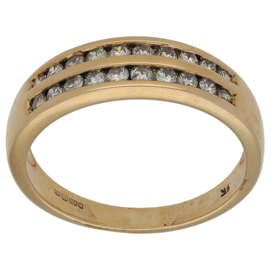 9ct Gold 0.50ct Diamond Half Eternity Ring Size P