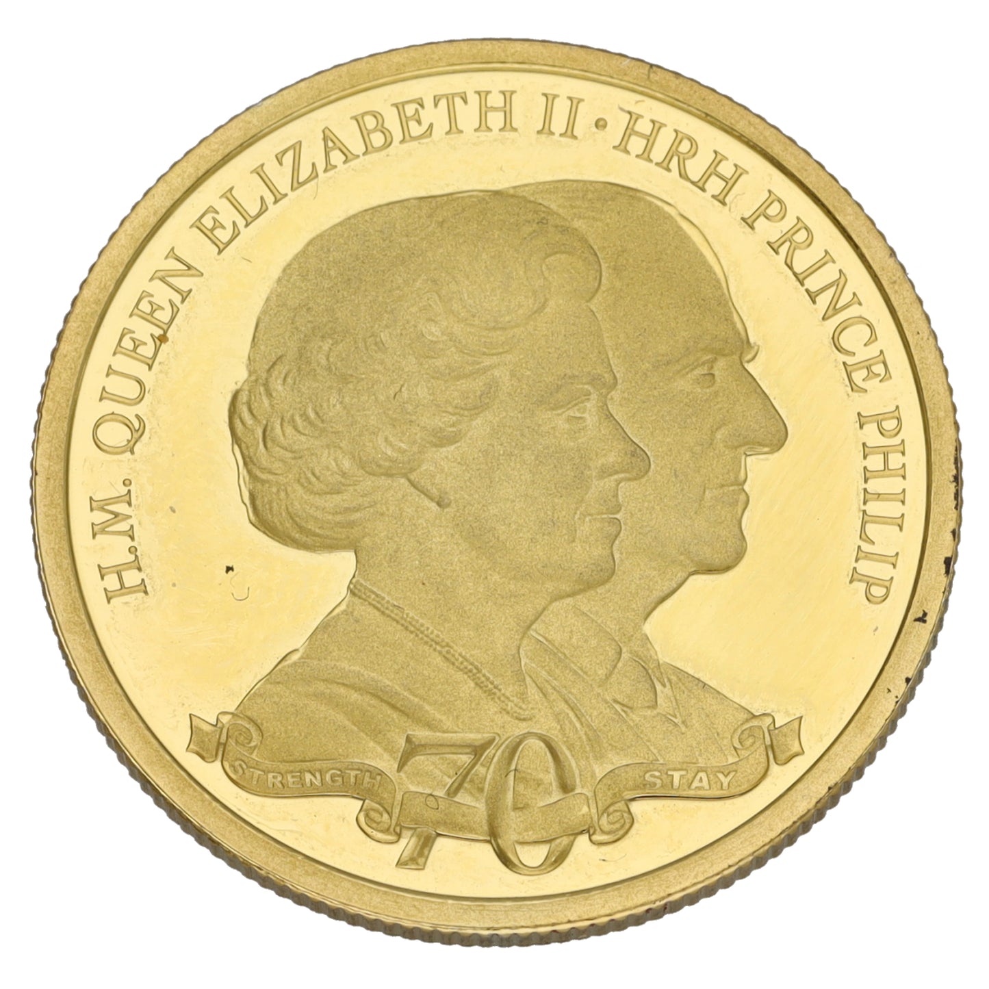 9ct Gold Queen Elizabeth & Prince Phillip 70 Years Two Crowns Coin 2021