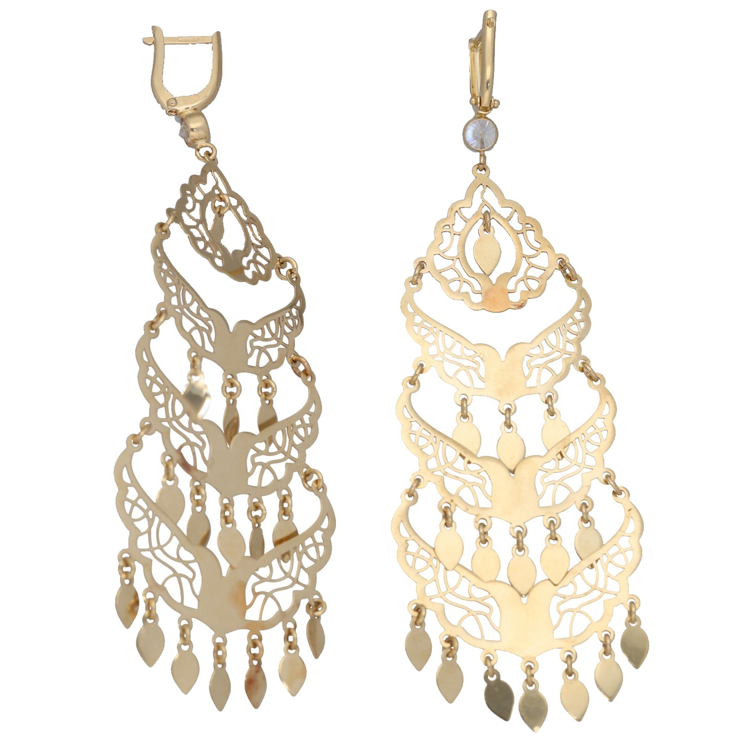 14ct Gold Cubic Zirconia Drop Earrings