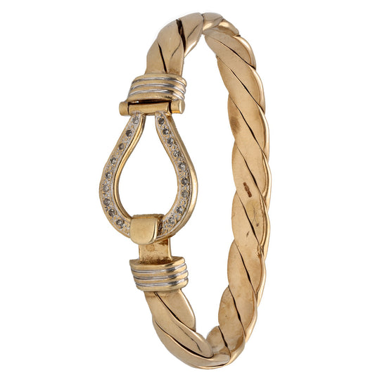 9ct Gold 0.09ct Diamond Alternative Bangle