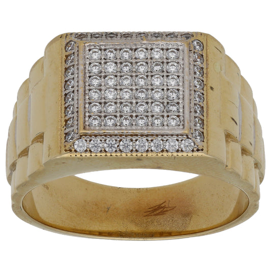 9ct Gold Cubic Zirconia Alternative Ring Size T