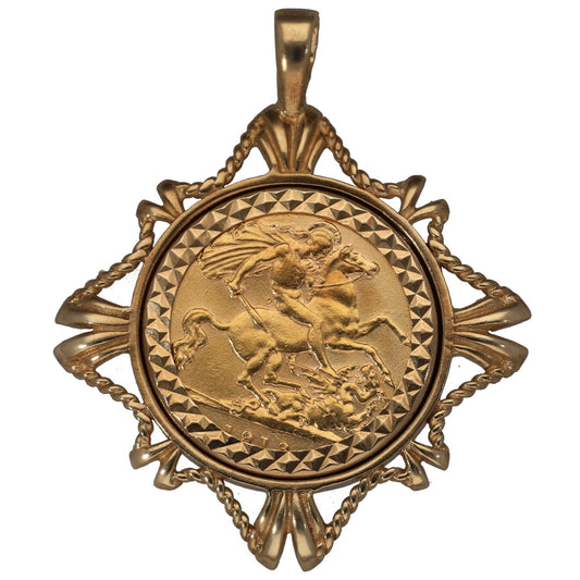 9ct Gold Half Sovereign Coin Pendant