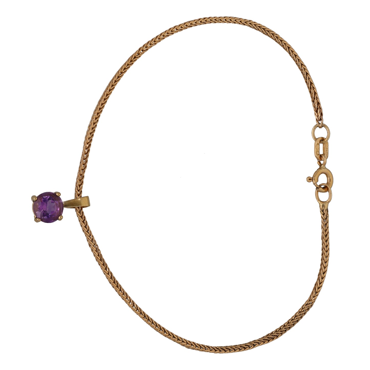 9ct Gold Amethyst Fancy Bracelet