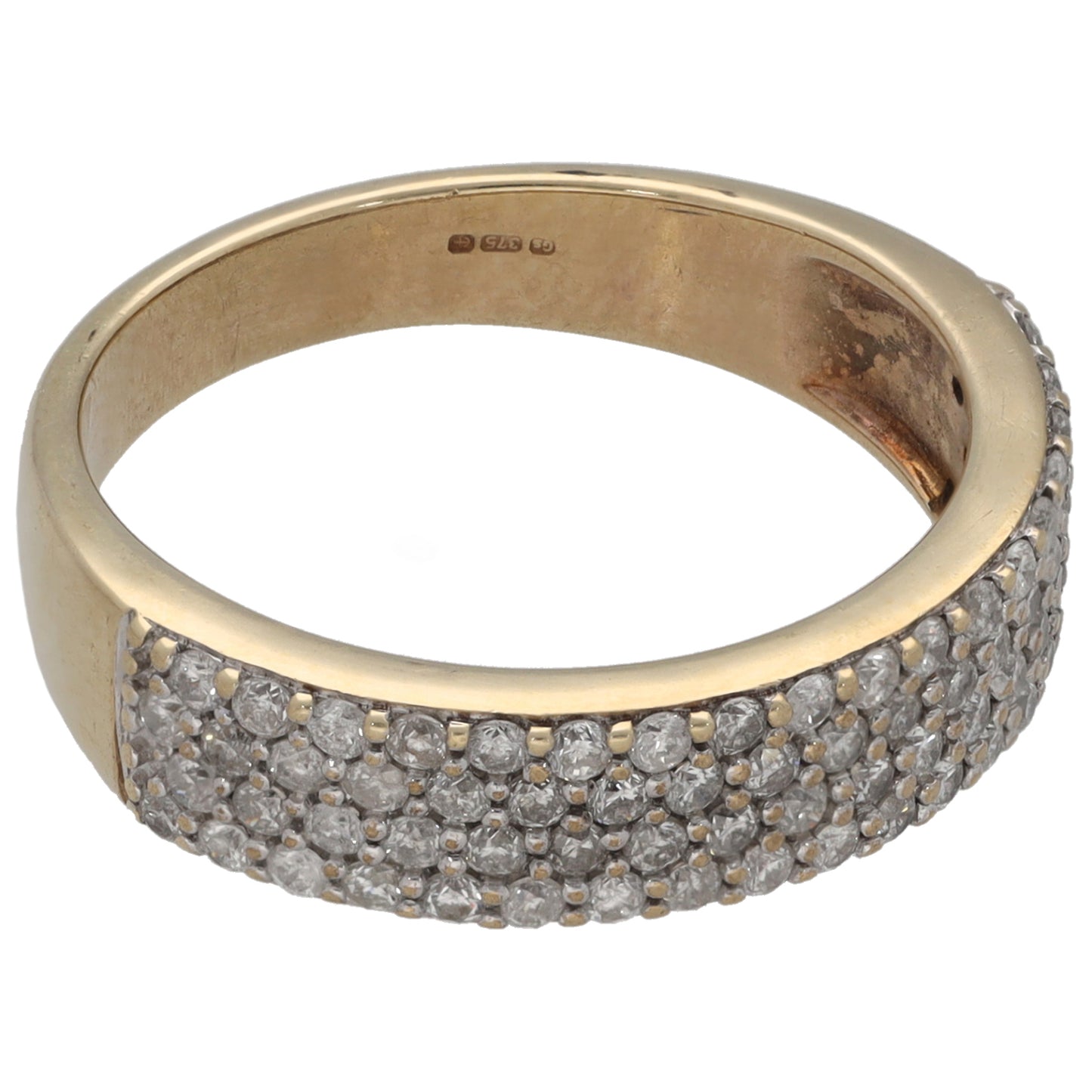 9ct Gold 0.74ct Diamond Dress/Cocktail Ring Size N
