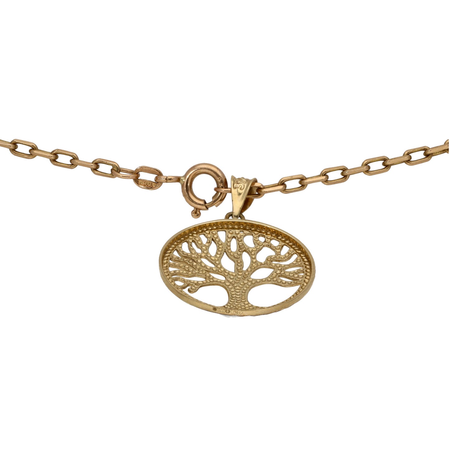 9ct Gold Tree Of Life Pendant With Chain