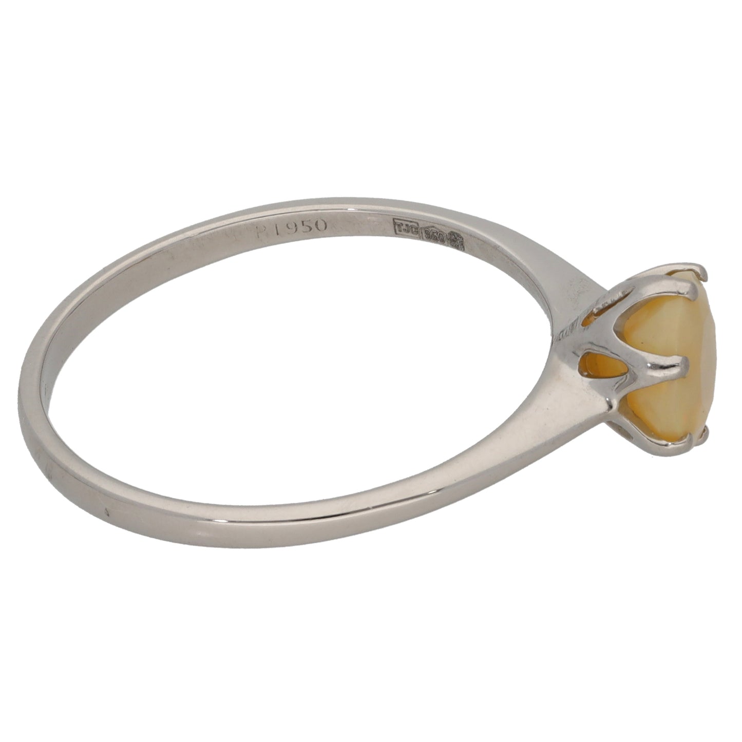 Platinum Opal Single Stone Ring Size U