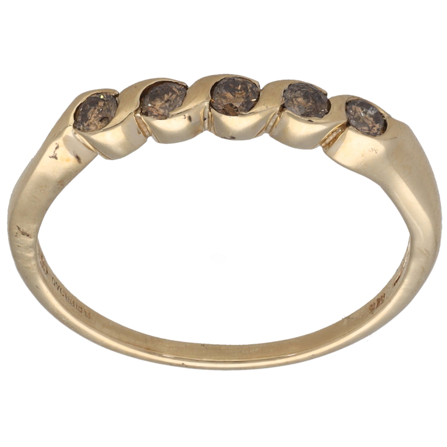 9ct Gold 0.25ct Diamond Half Eternity Ring Size S