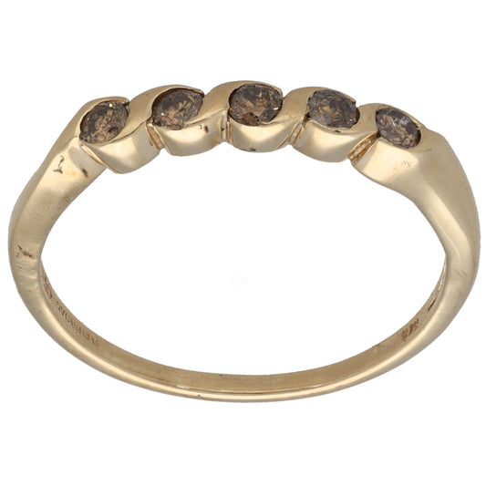 9ct Gold 0.25ct Diamond Half Eternity Ring Size S