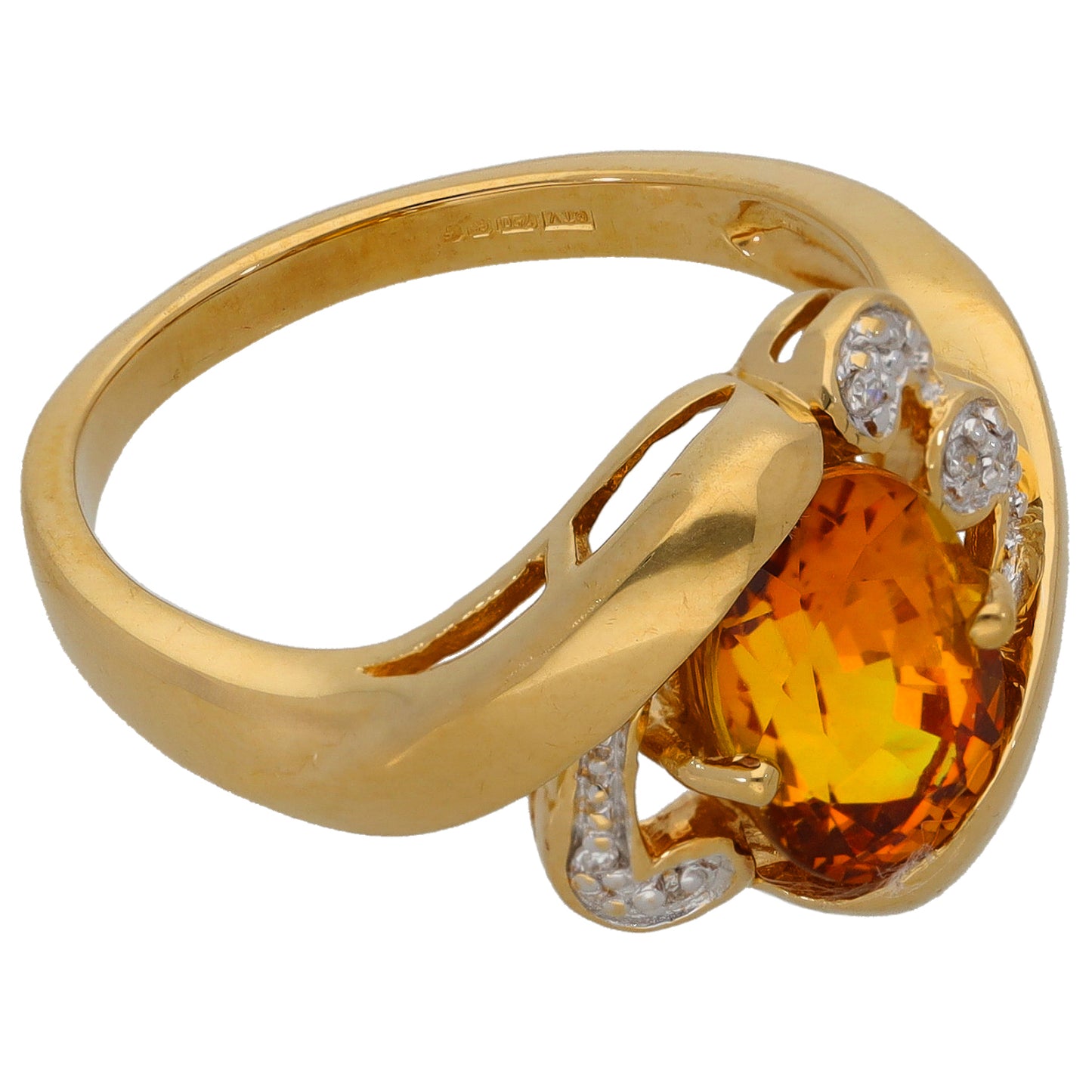 18ct Gold Sapphire & 0.04ct Diamond Dress/Cocktail Ring Size N