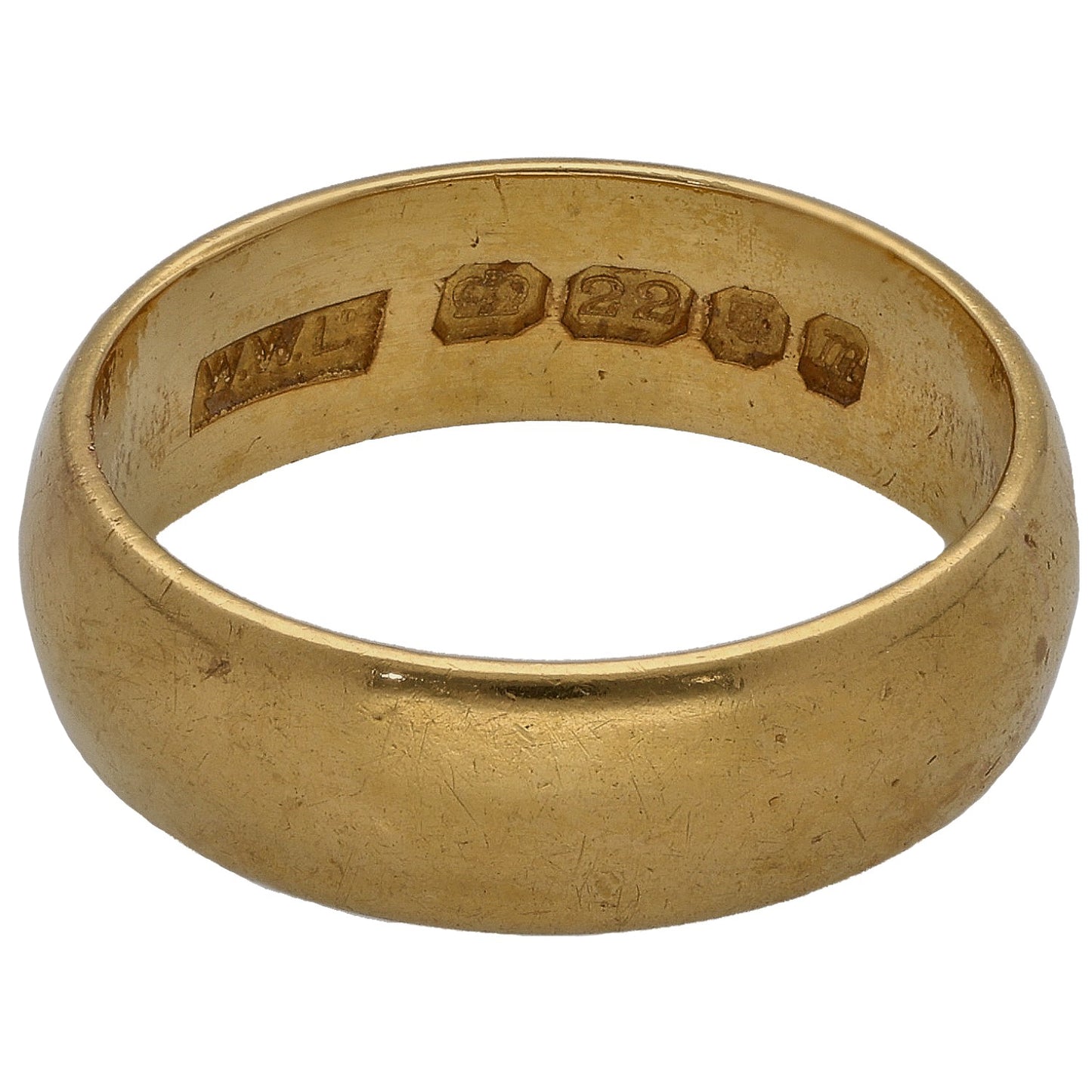 22ct Gold Plain Wedding Ring Size L