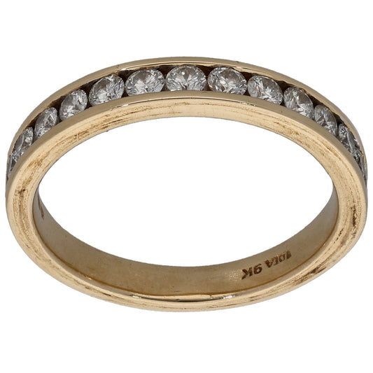 9ct Gold 0.45ct Diamond Half Eternity Ring Size L