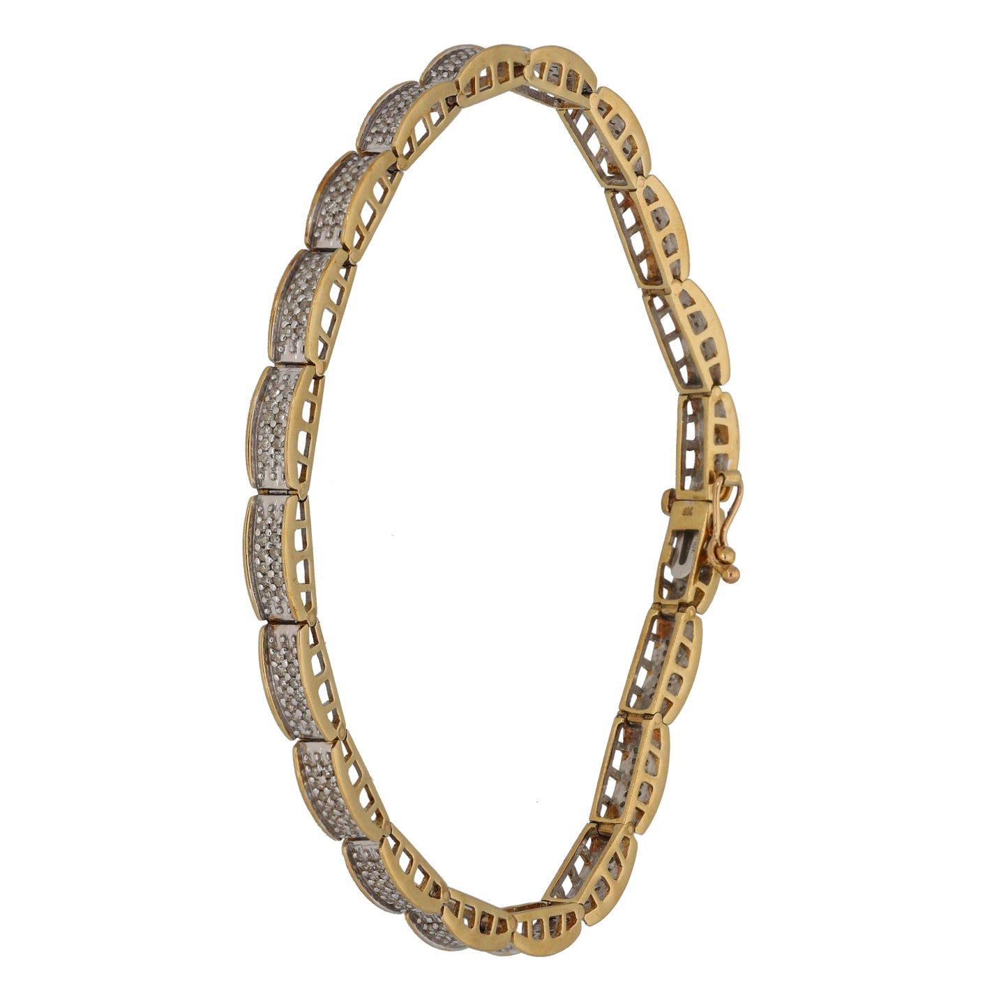 9ct Gold 1.20ct Diamond Fancy Stone Set Bracelet