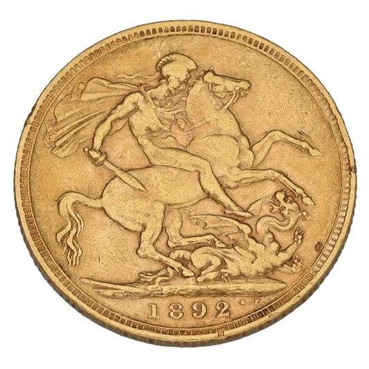 22ct Gold Queen Victoria Full Sovereign Coin 1892