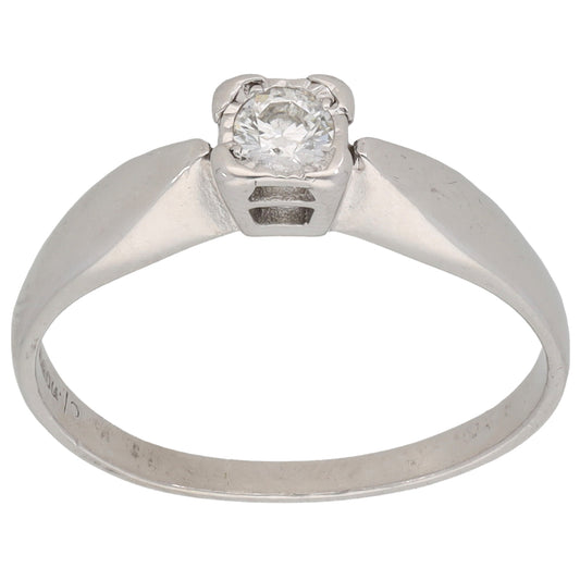 9ct Gold 0.12ct Diamond Solitaire Ring Size N