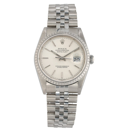 Rolex Datejust 16220, with grey dial inside stainless steel bracelet and case