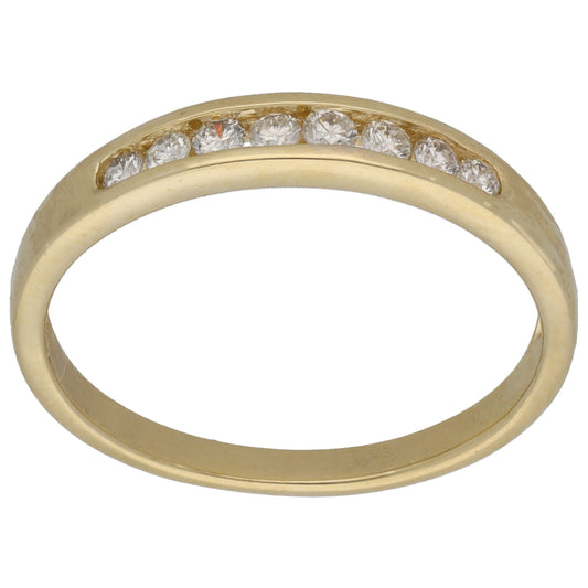 9ct Gold 0.25ct Diamond Half Eternity Ring Size R