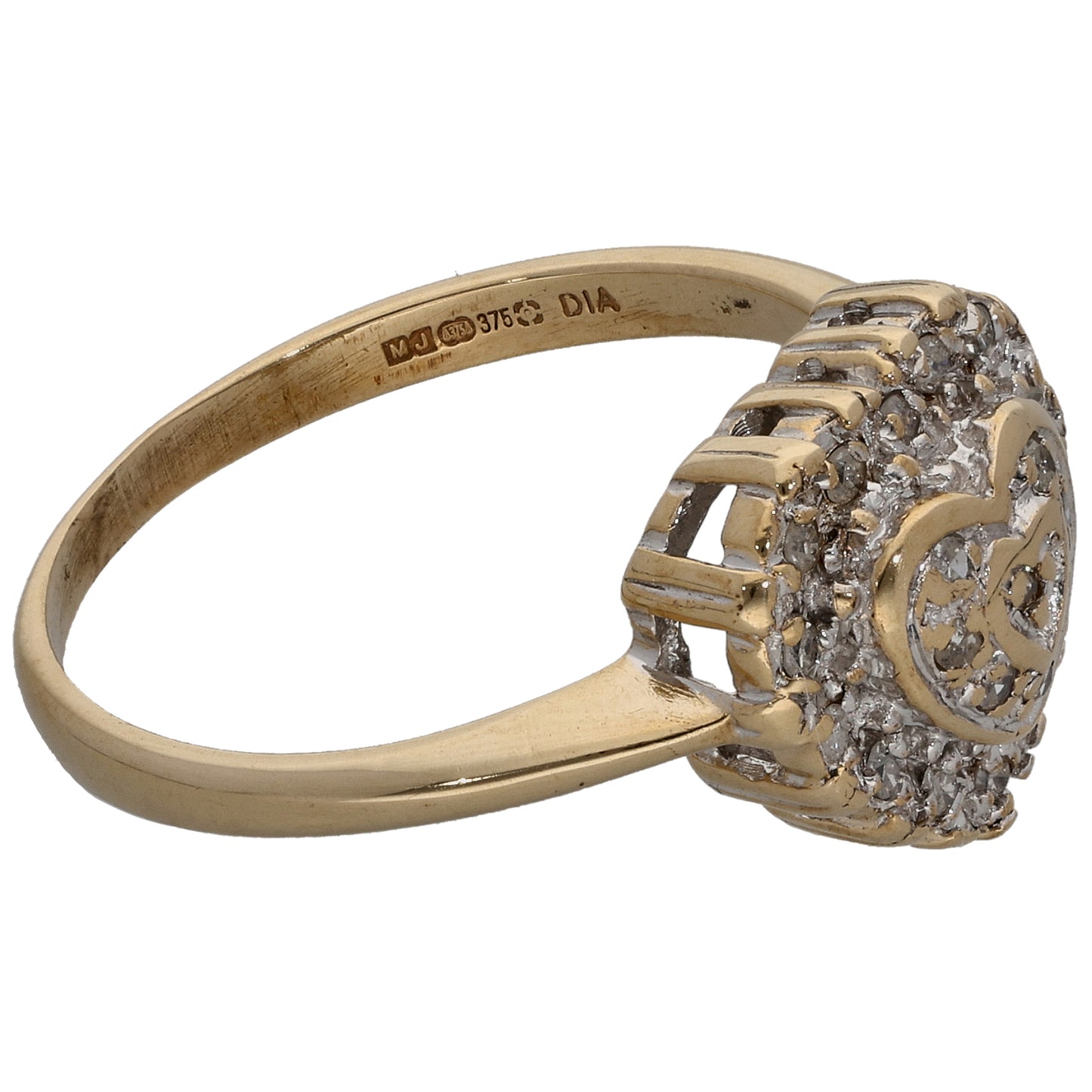 9ct Gold 0.11ct Diamond Cluster Ring Size M