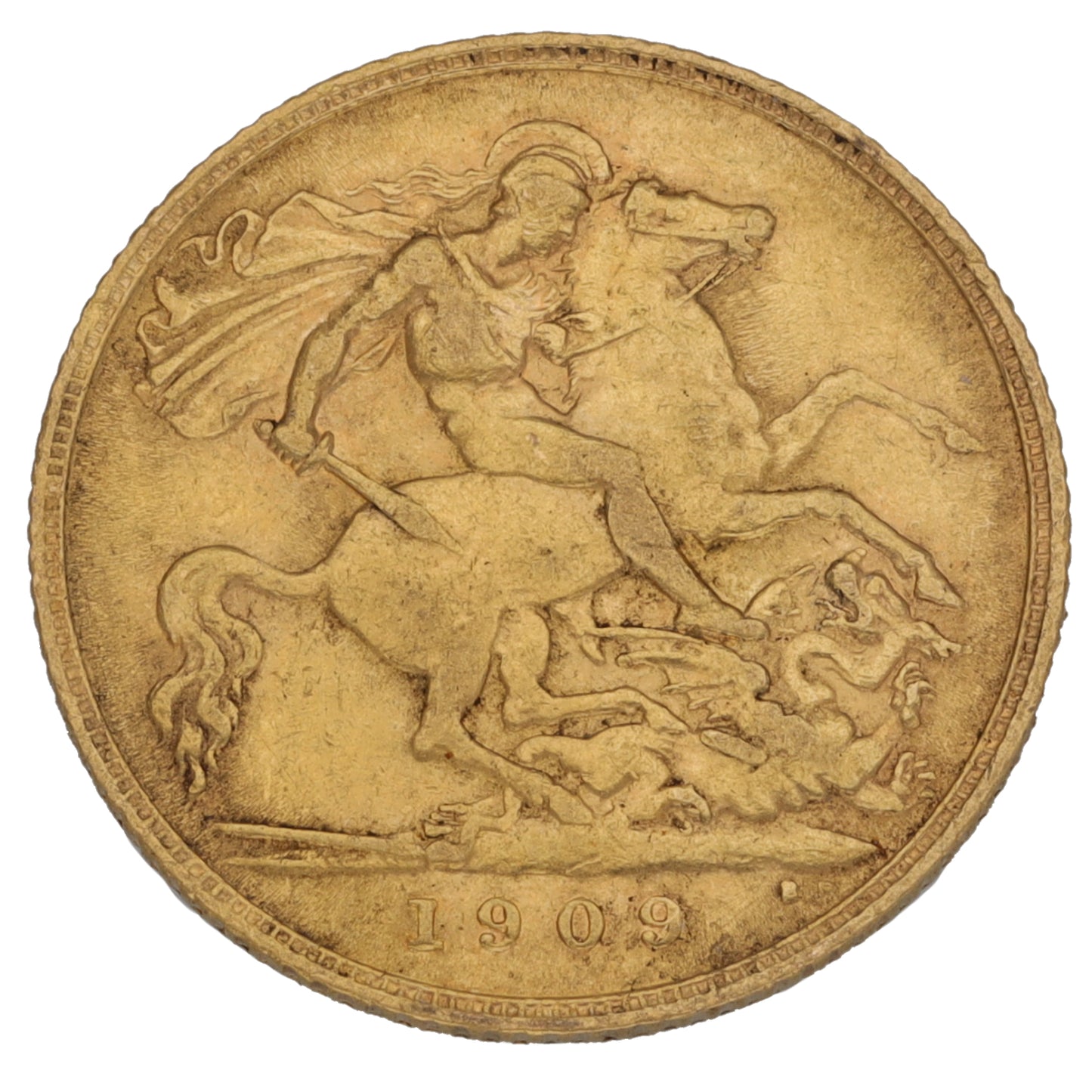 22ct Gold King Edward VII Half Sovereign Coin 1909