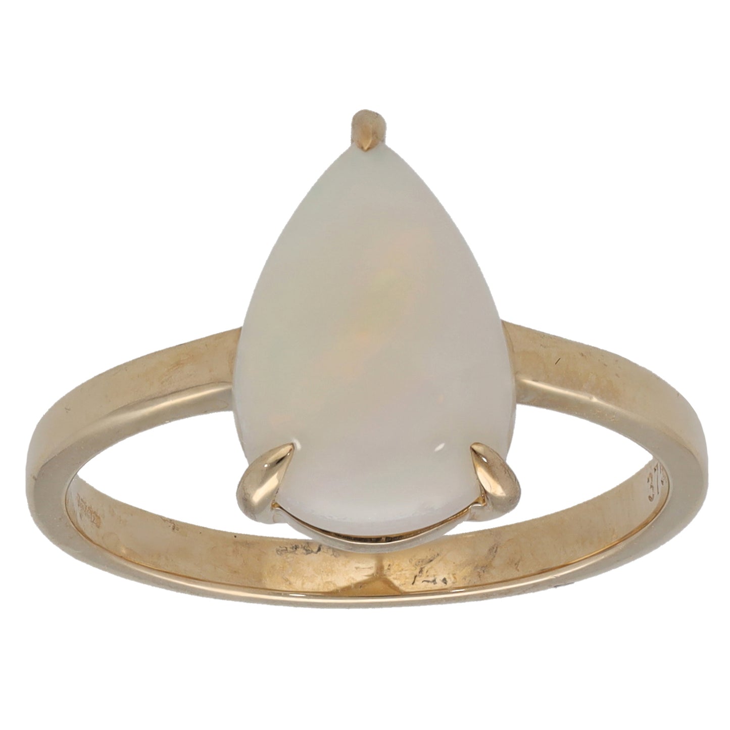9ct Gold Opal Single Stone Ring Size N