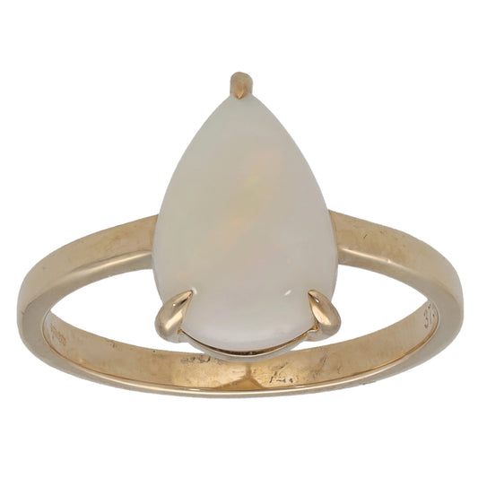 9ct Gold Opal Single Stone Ring Size N