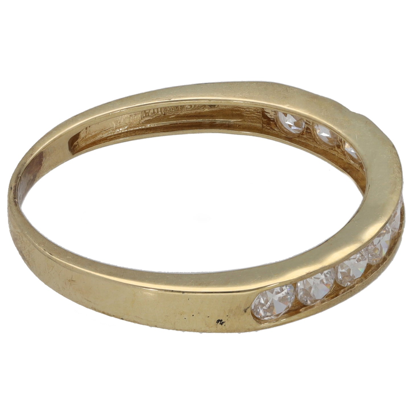 9ct Gold Cubic Zirconia Half Eternity Ring Size P