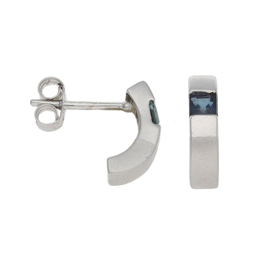 9ct White Gold Sapphire Drop Earrings